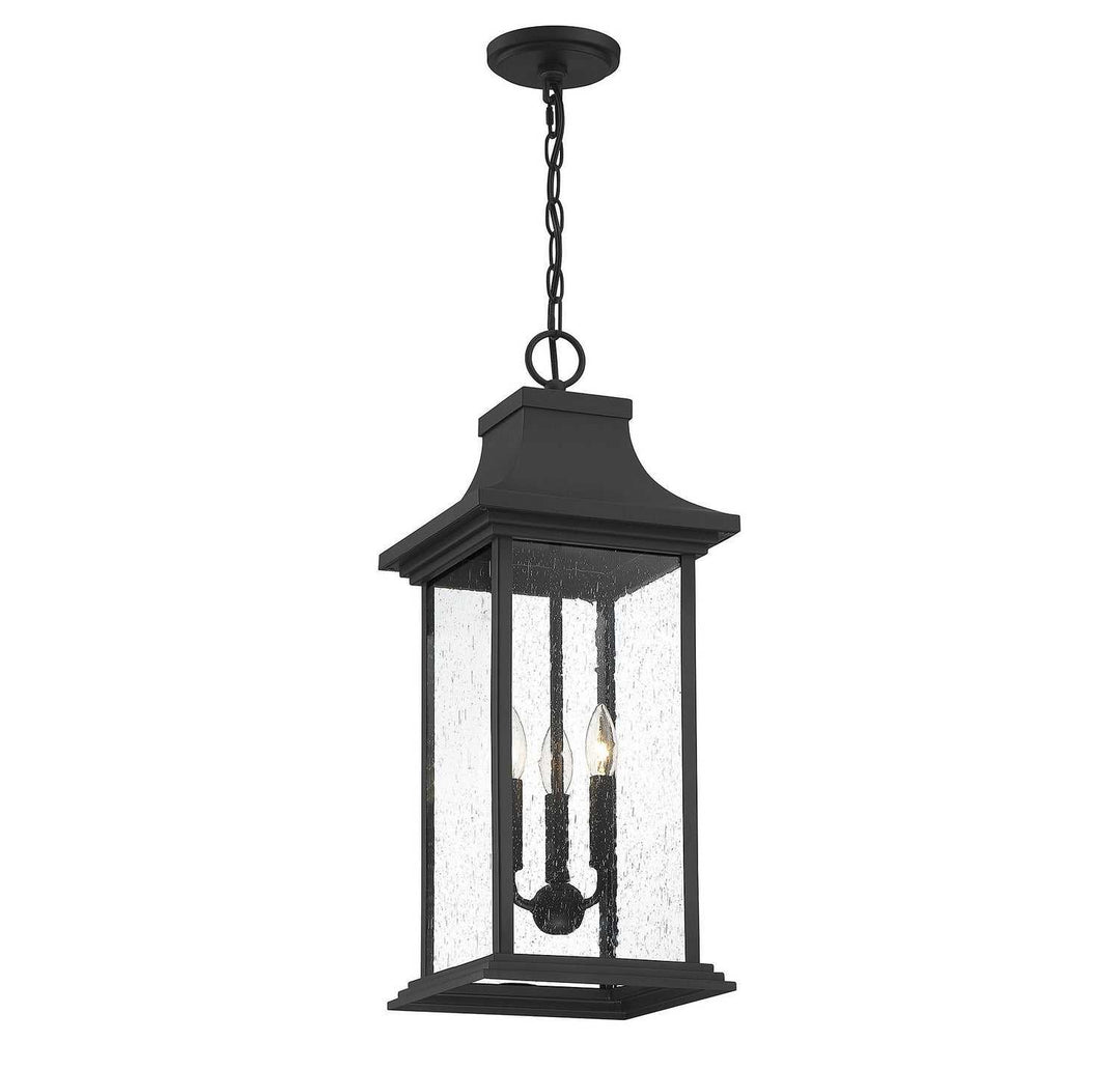 Savoy House - 5-453-BK - Three Light Outdoor Pendant - Hancock - Matte Black