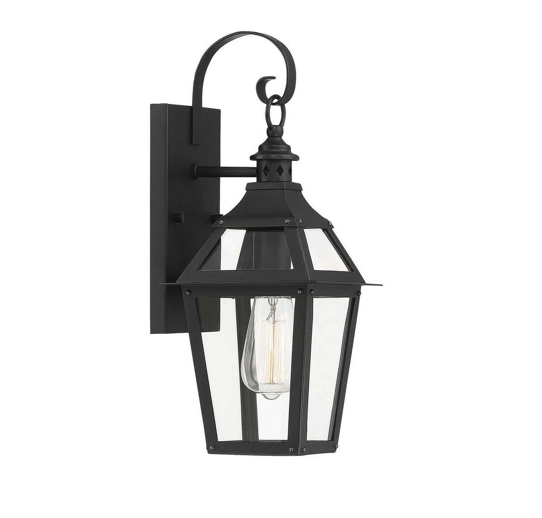 Jackson One Light Wall Sconce in Black with Gold Highlights Savoy House