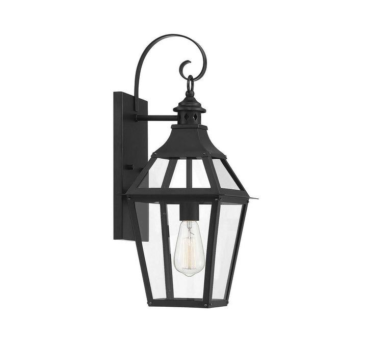 Jackson One Light Wall Sconce in Black with Gold Highlights Savoy House
