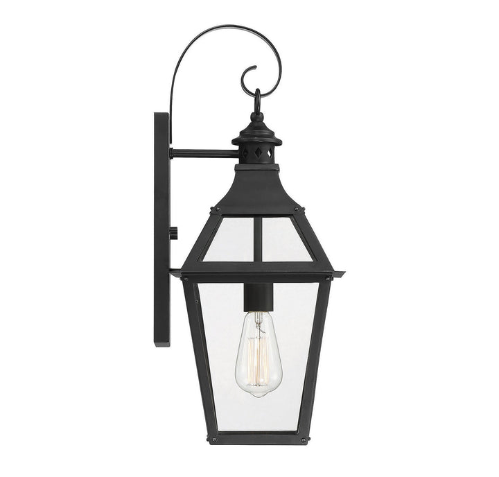Jackson One Light Wall Sconce in Black with Gold Highlights Savoy House