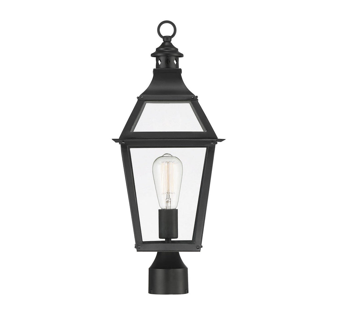 Savoy House - 5-724-153 - One Light Post Lantern - Jackson - Black w/Gold Highlights