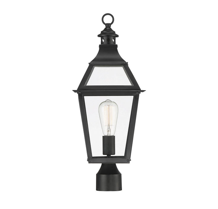 Savoy House - 5-724-153 - One Light Post Lantern - Jackson - Black w/Gold Highlights