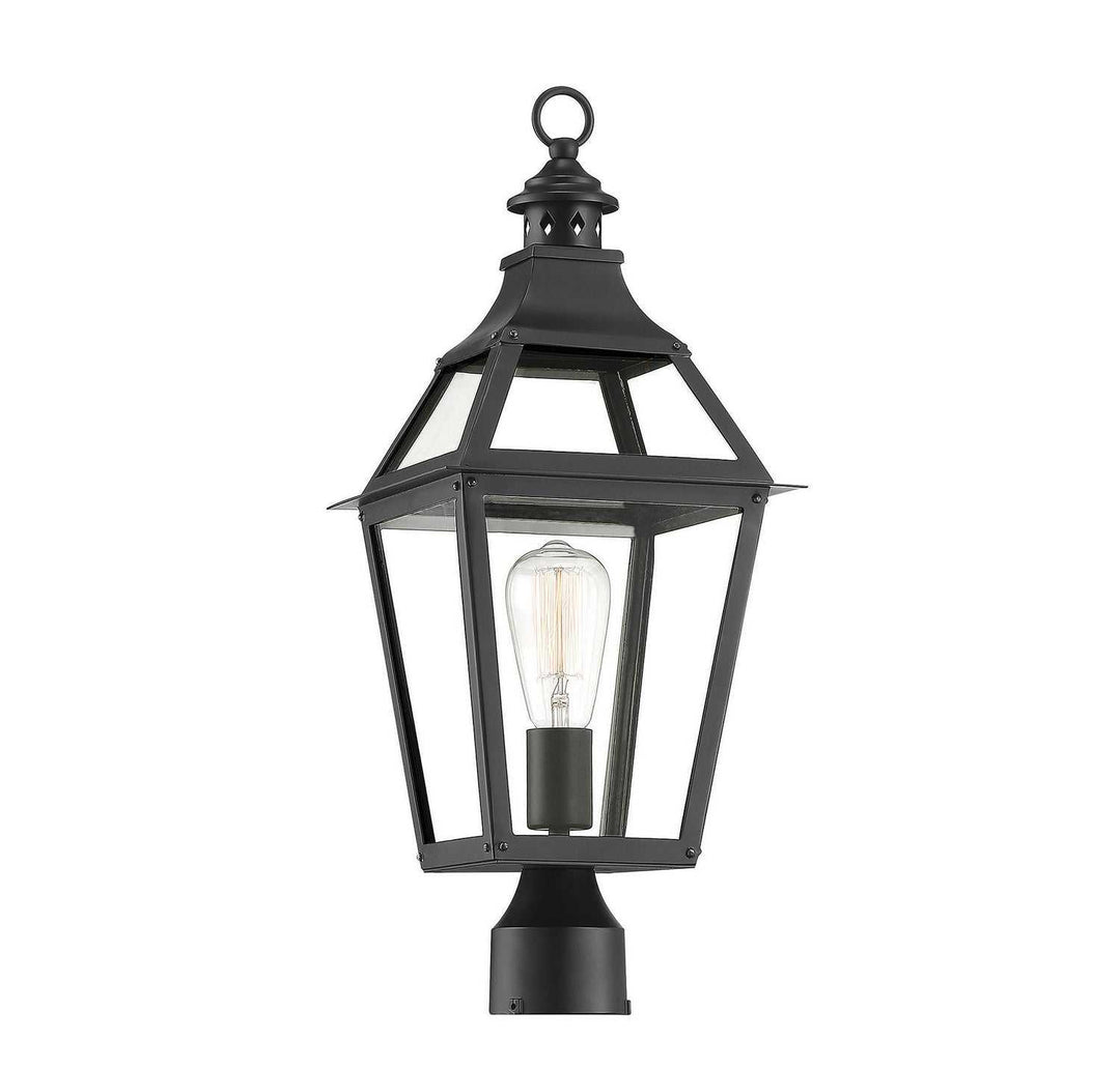 Savoy House - 5-724-153 - One Light Post Lantern - Jackson - Black w/Gold Highlights