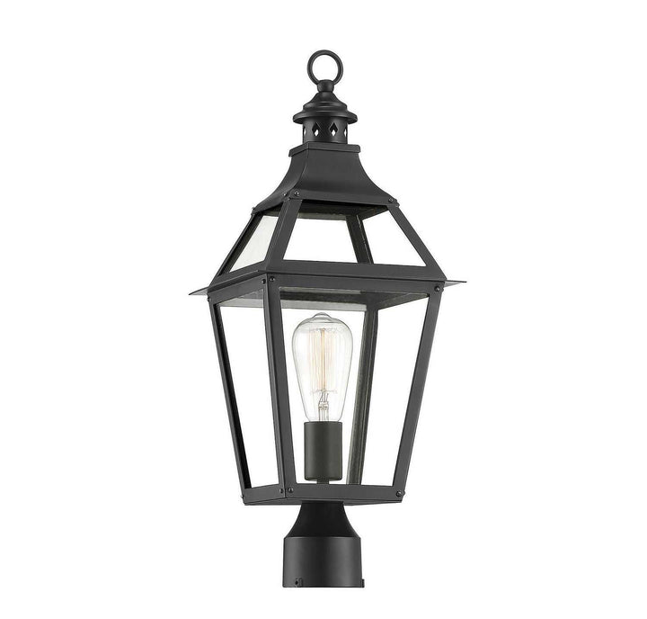 Savoy House - 5-724-153 - One Light Post Lantern - Jackson - Black w/Gold Highlights
