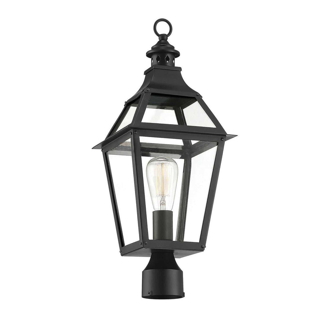 Savoy House - 5-724-153 - One Light Post Lantern - Jackson - Black w/Gold Highlights
