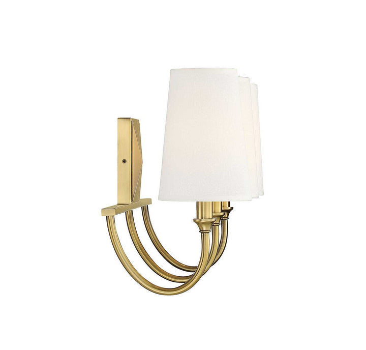 Cameron Three Light Bath Bar in Warm Brass Savoy House