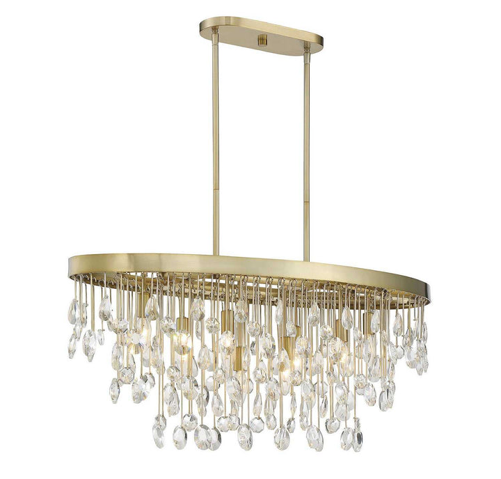 Savoy House - 1-1847-8-127 - Eight Light Linear Chandelier - Livorno - Noble Brass