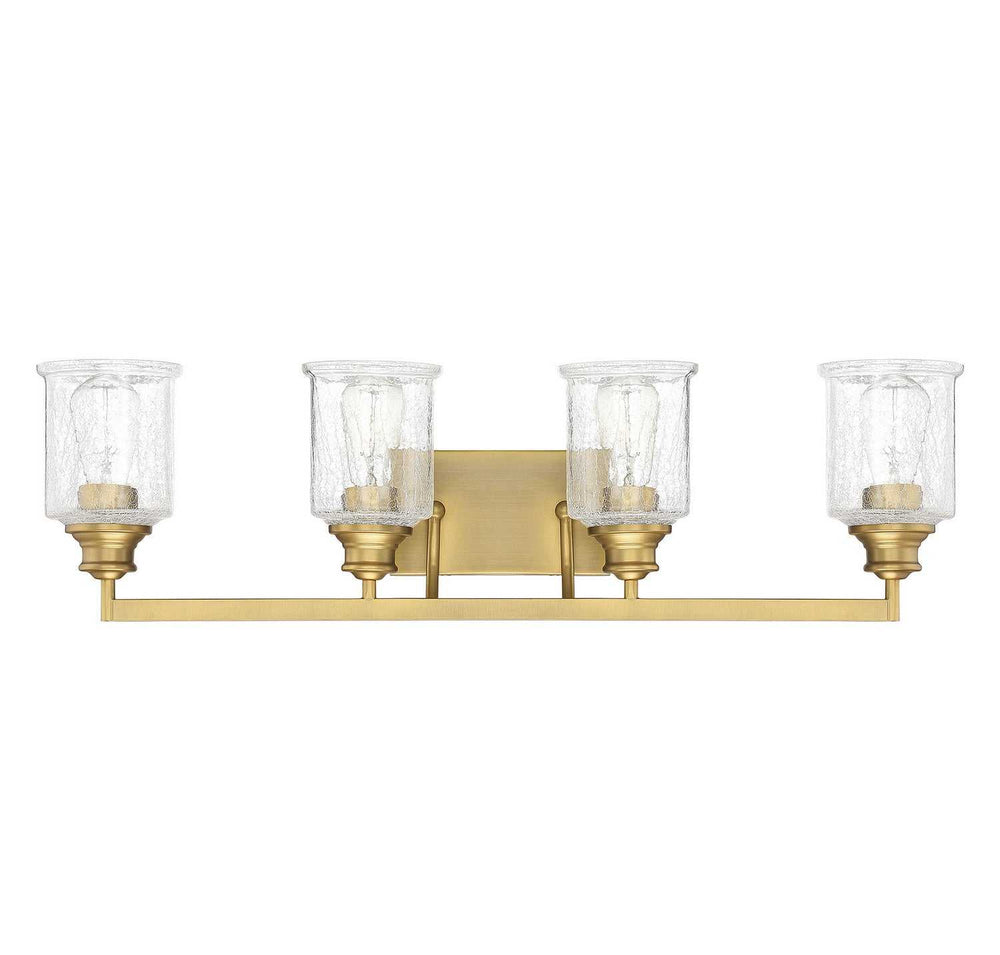 Hampton Four Light Bath Bar in Warm Brass Savoy House