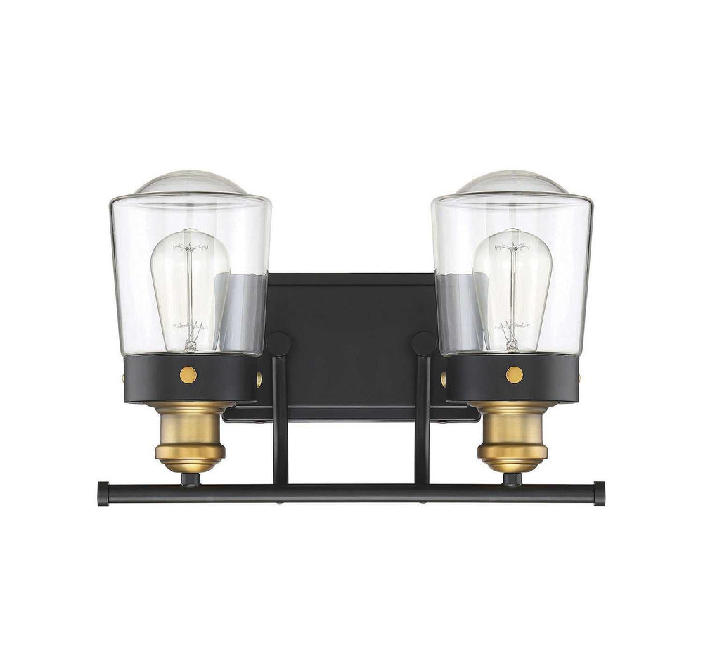 Savoy House - 8-2069-2-51 - Two Light Bath Bar - Macauley - Vintage Black w/Warm Brass