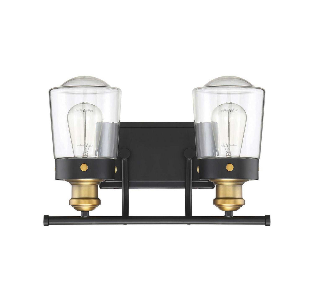 Savoy House - 8-2069-2-51 - Two Light Bath Bar - Macauley - Vintage Black w/Warm Brass