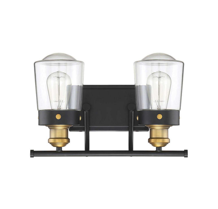 Savoy House - 8-2069-2-51 - Two Light Bath Bar - Macauley - Vintage Black w/Warm Brass