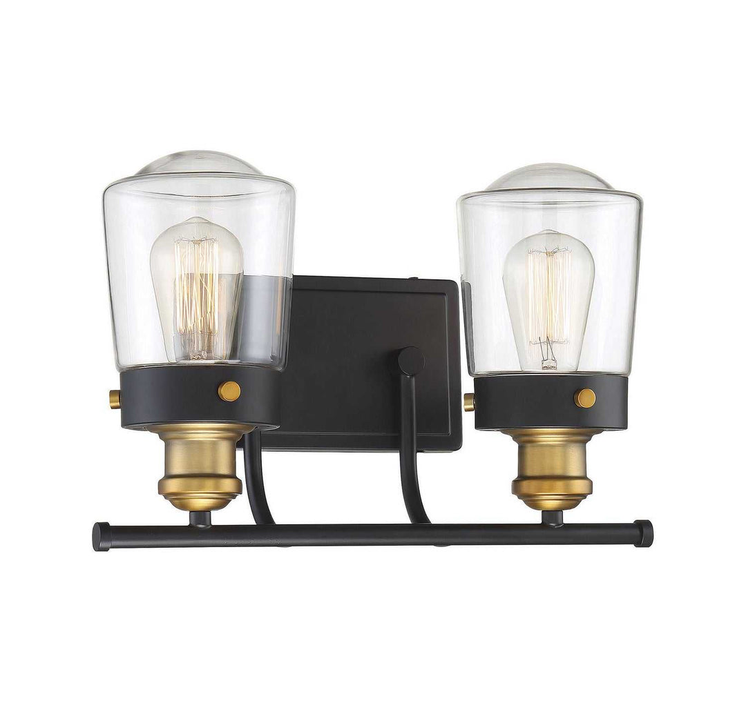 Savoy House - 8-2069-2-51 - Two Light Bath Bar - Macauley - Vintage Black w/Warm Brass