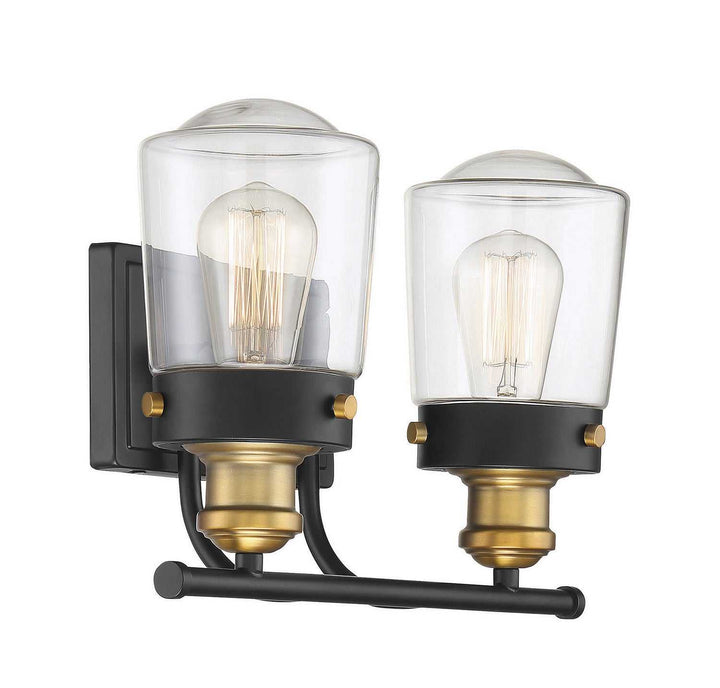 Savoy House - 8-2069-2-51 - Two Light Bath Bar - Macauley - Vintage Black w/Warm Brass
