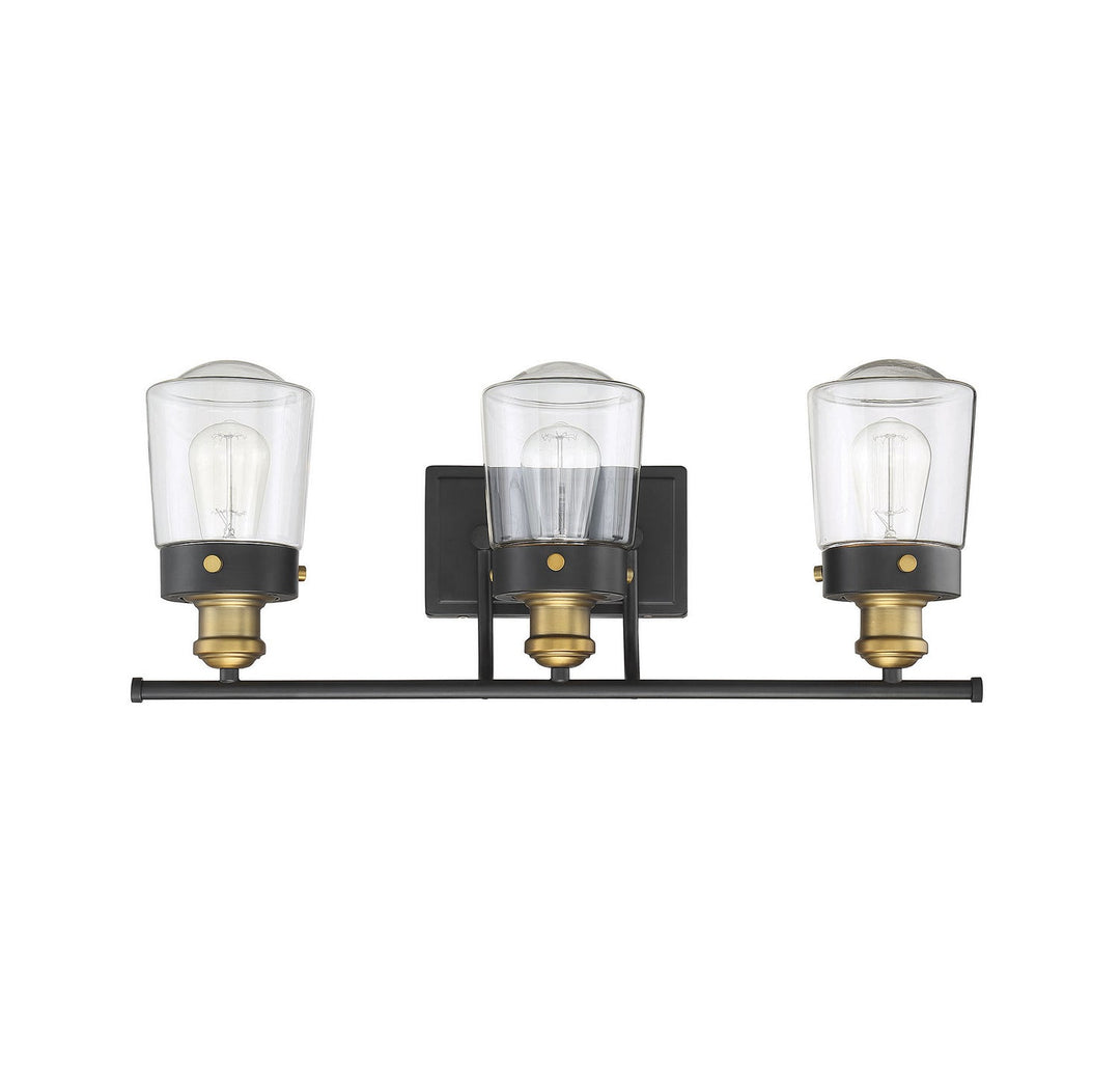 Savoy House - 8-2069-3-51 - Three Light Bath Bar - Macauley - Vintage Black w/Warm Brass