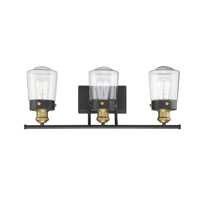 Savoy House - 8-2069-3-51 - Three Light Bath Bar - Macauley - Vintage Black w/Warm Brass