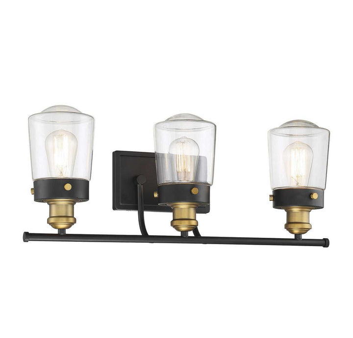 Savoy House - 8-2069-3-51 - Three Light Bath Bar - Macauley - Vintage Black w/Warm Brass