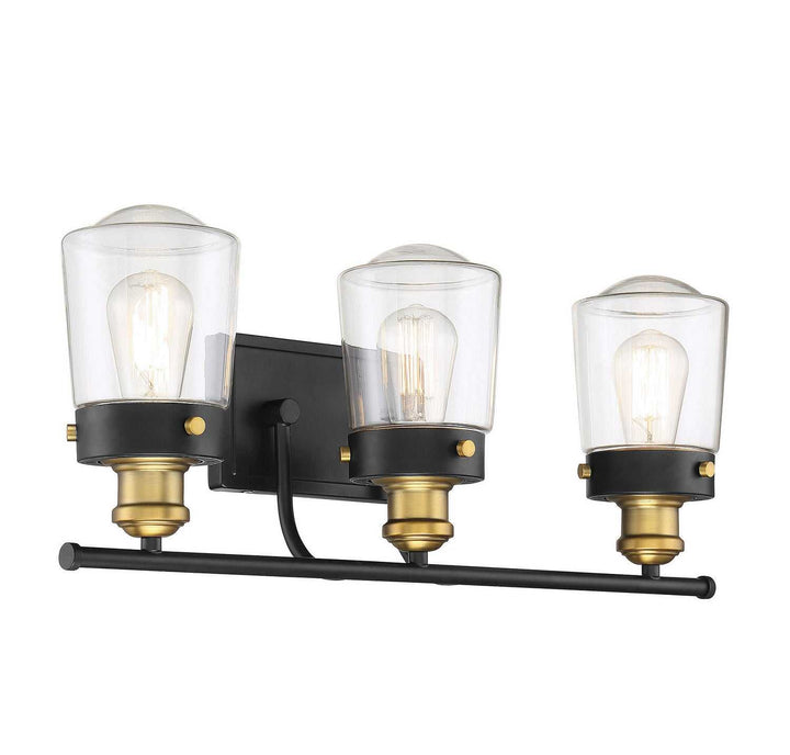 Savoy House - 8-2069-3-51 - Three Light Bath Bar - Macauley - Vintage Black w/Warm Brass