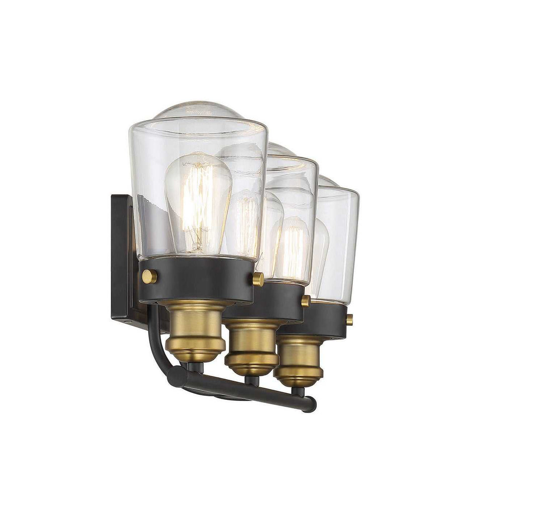 Savoy House - 8-2069-3-51 - Three Light Bath Bar - Macauley - Vintage Black w/Warm Brass