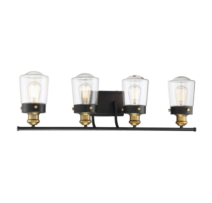 Savoy House - 8-2069-4-51 - Four Light Bath Bar - Macauley - Vintage Black w/Warm Brass