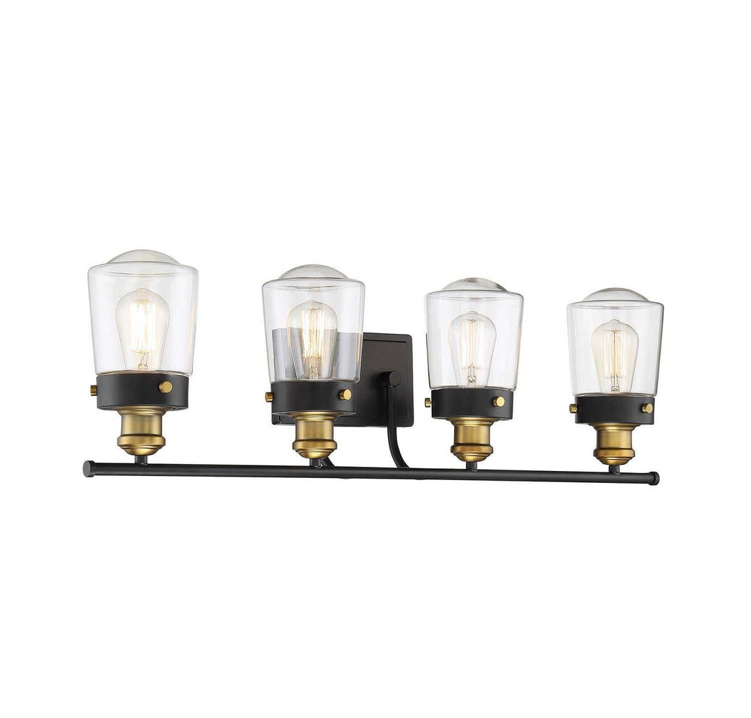 Savoy House - 8-2069-4-51 - Four Light Bath Bar - Macauley - Vintage Black w/Warm Brass