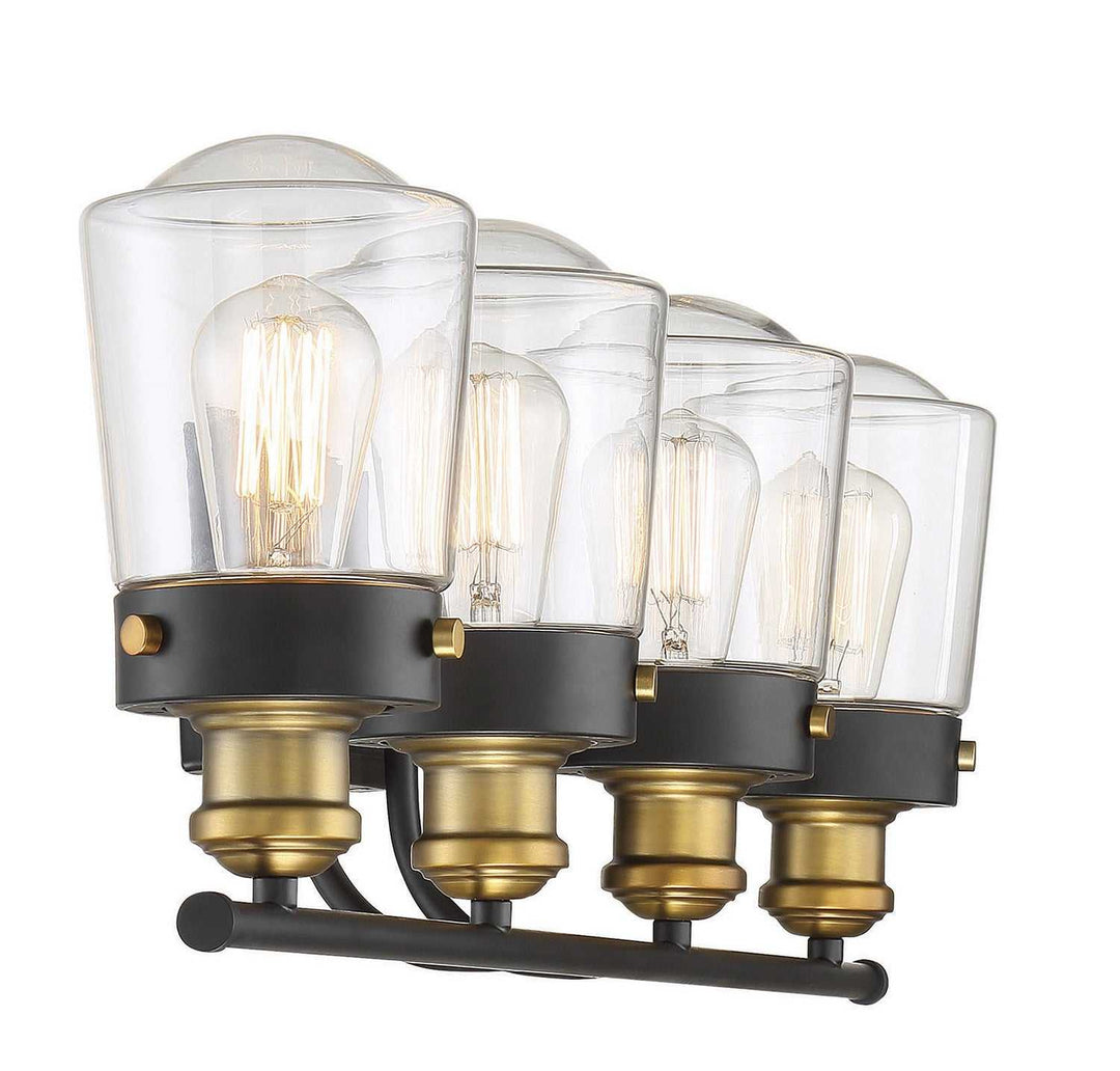 Savoy House - 8-2069-4-51 - Four Light Bath Bar - Macauley - Vintage Black w/Warm Brass