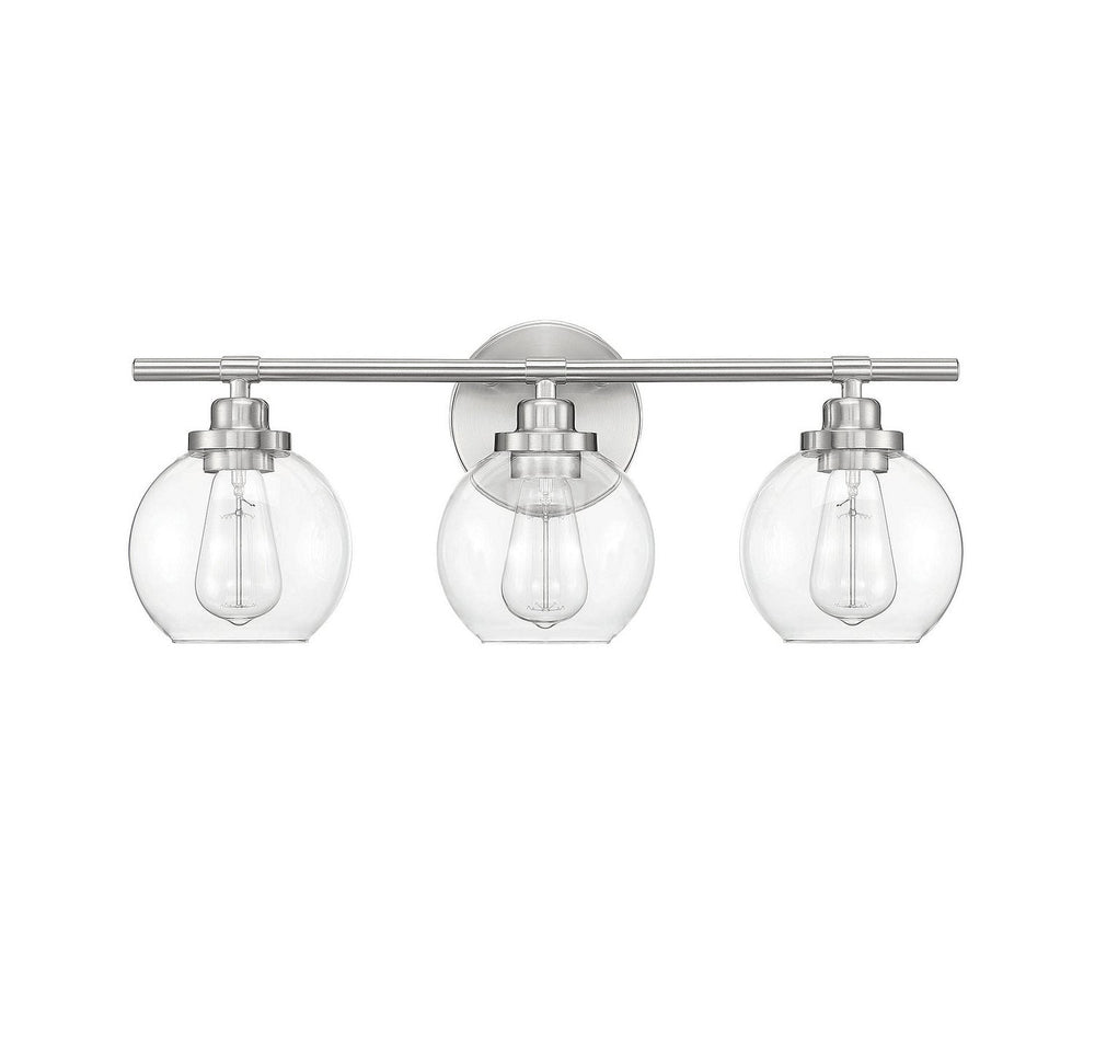 Carson Three Light Bath Bar in Satin Nickel Savoy House