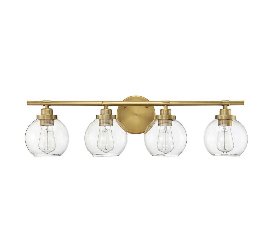 Carson Four Light Bath Bar in Warm Brass Savoy House