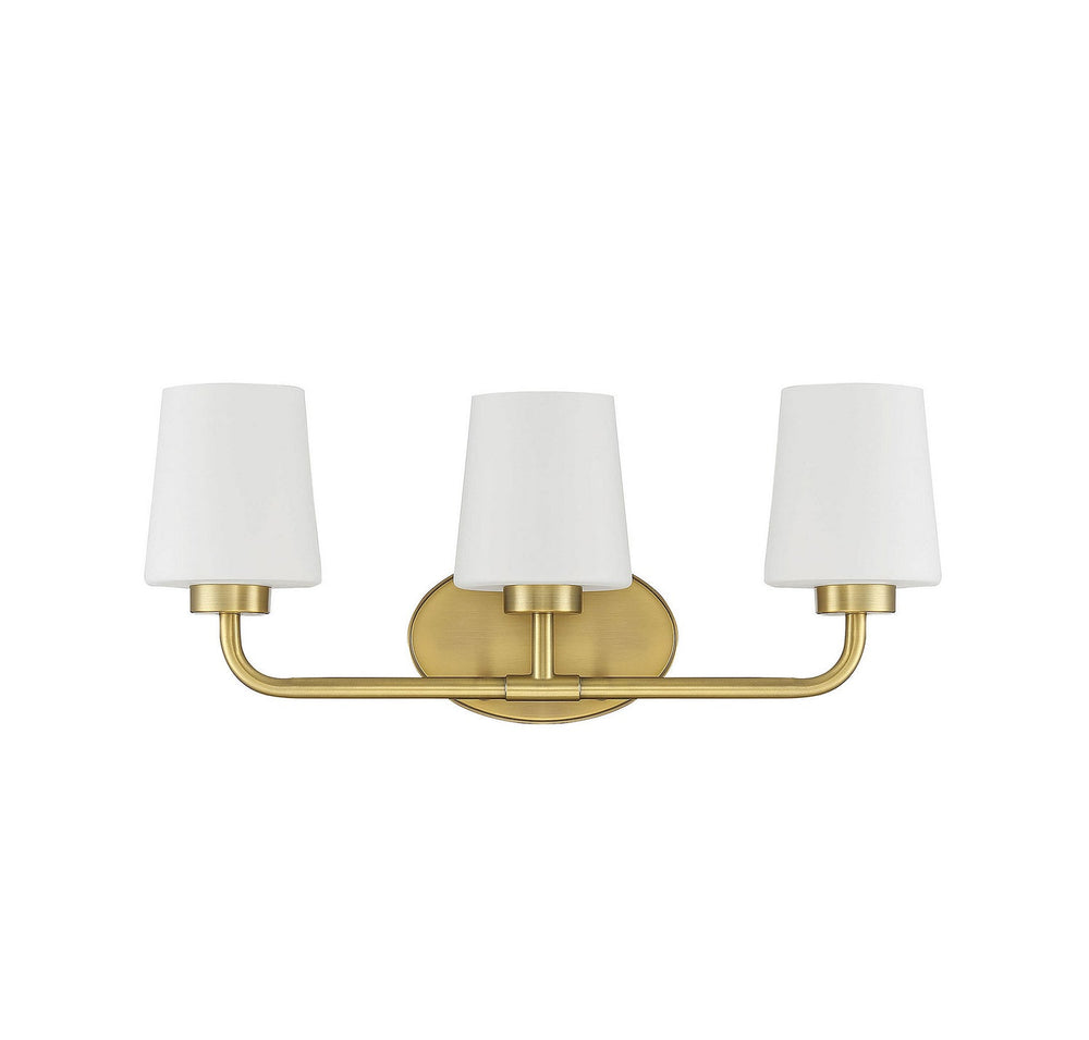 Capra Three Light Bath Bar in Warm Brass Savoy House
