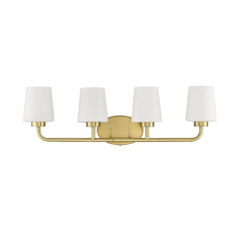 Capra Four Light Bath Bar in Warm Brass Savoy House