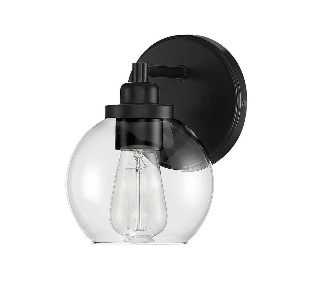 Carson One Light Wall Sconce in Matte Black Savoy House