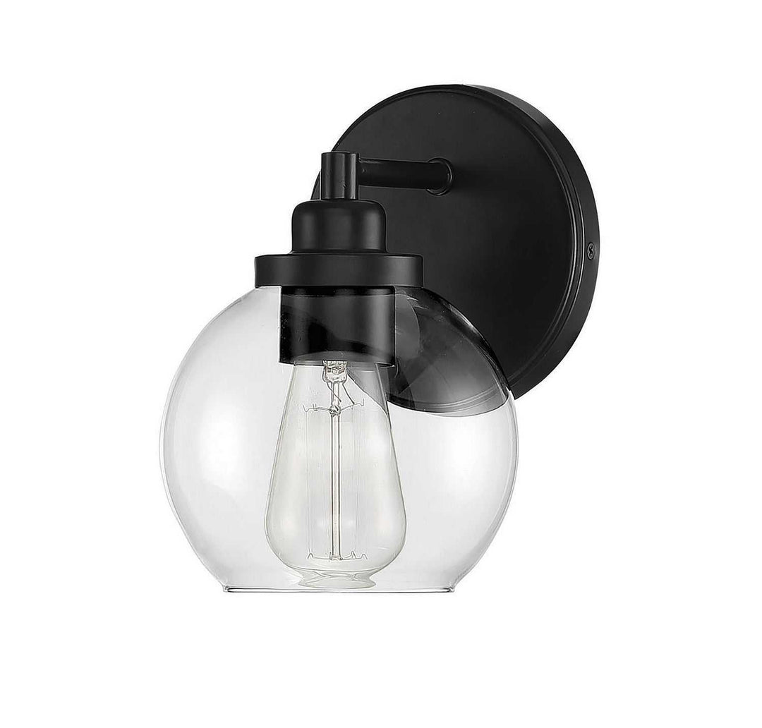 Carson One Light Wall Sconce in Matte Black Savoy House