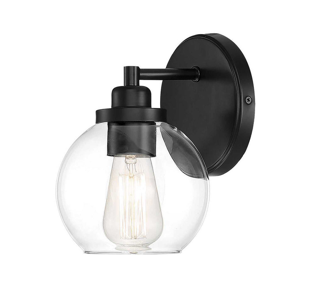 Carson One Light Wall Sconce in Matte Black Savoy House