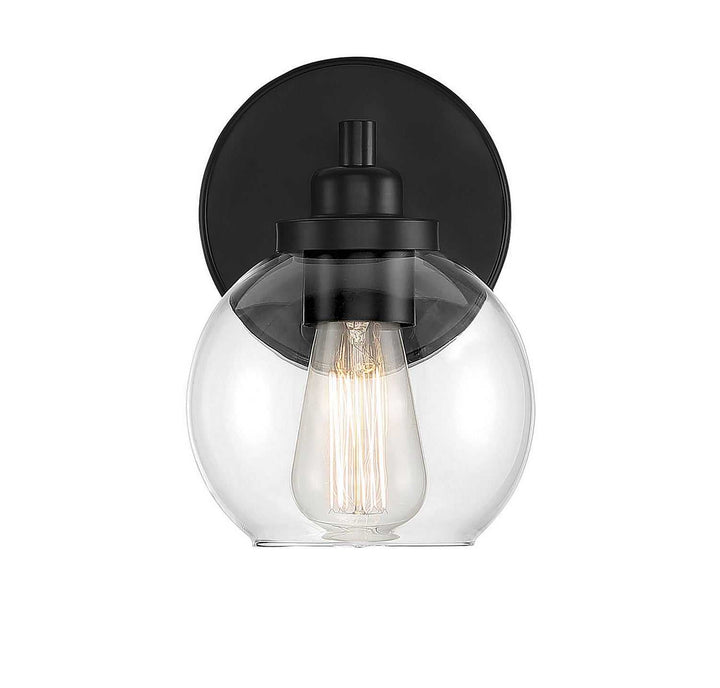Carson One Light Wall Sconce in Matte Black Savoy House