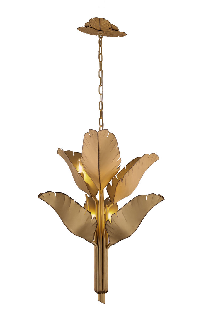 Varaluz - 901C06GO - Six Light Chandelier - Banana Leaf - Gold