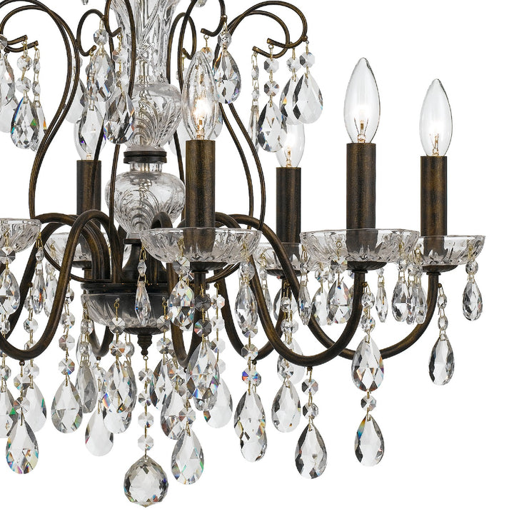 Crystorama - 3028-EB-CL-S - Eight Light Chandelier - Butler - English Bronze