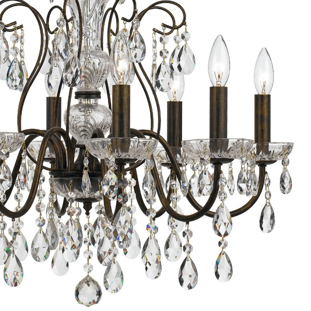 Crystorama - 3028-EB-CL-SAQ - Eight Light Chandelier - Butler - English Bronze