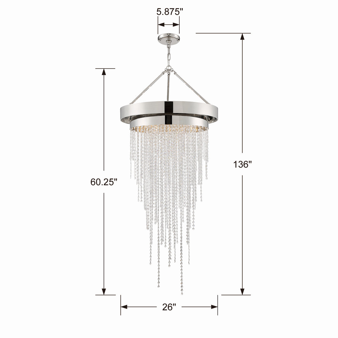 Crystorama - CLA-A3207-PN-CL-MWP - Six Light Chandelier - Clarksen - Polished Nickel