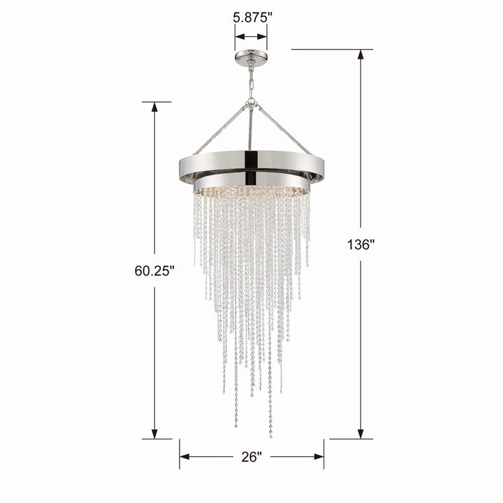 Crystorama - CLA-A3207-PN-CL-MWP - Six Light Chandelier - Clarksen - Polished Nickel