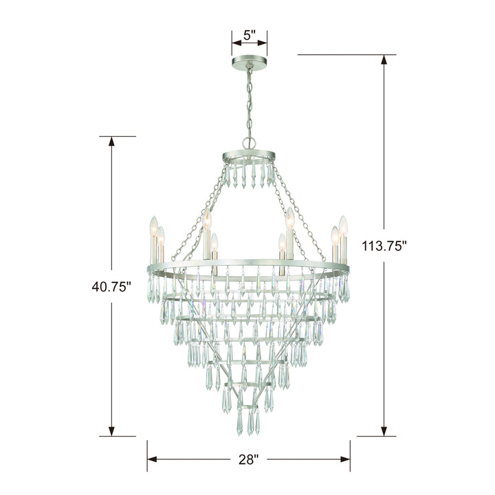 Crystorama - LUC-A9068-SA - Eight Light Chandelier - Lucille - Antique Silver