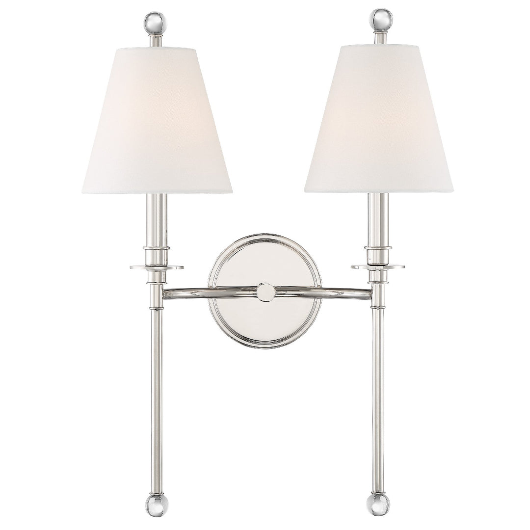 Crystorama - RIV-383-PN - Two Light Wall Sconce - Riverdale - Polished Nickel