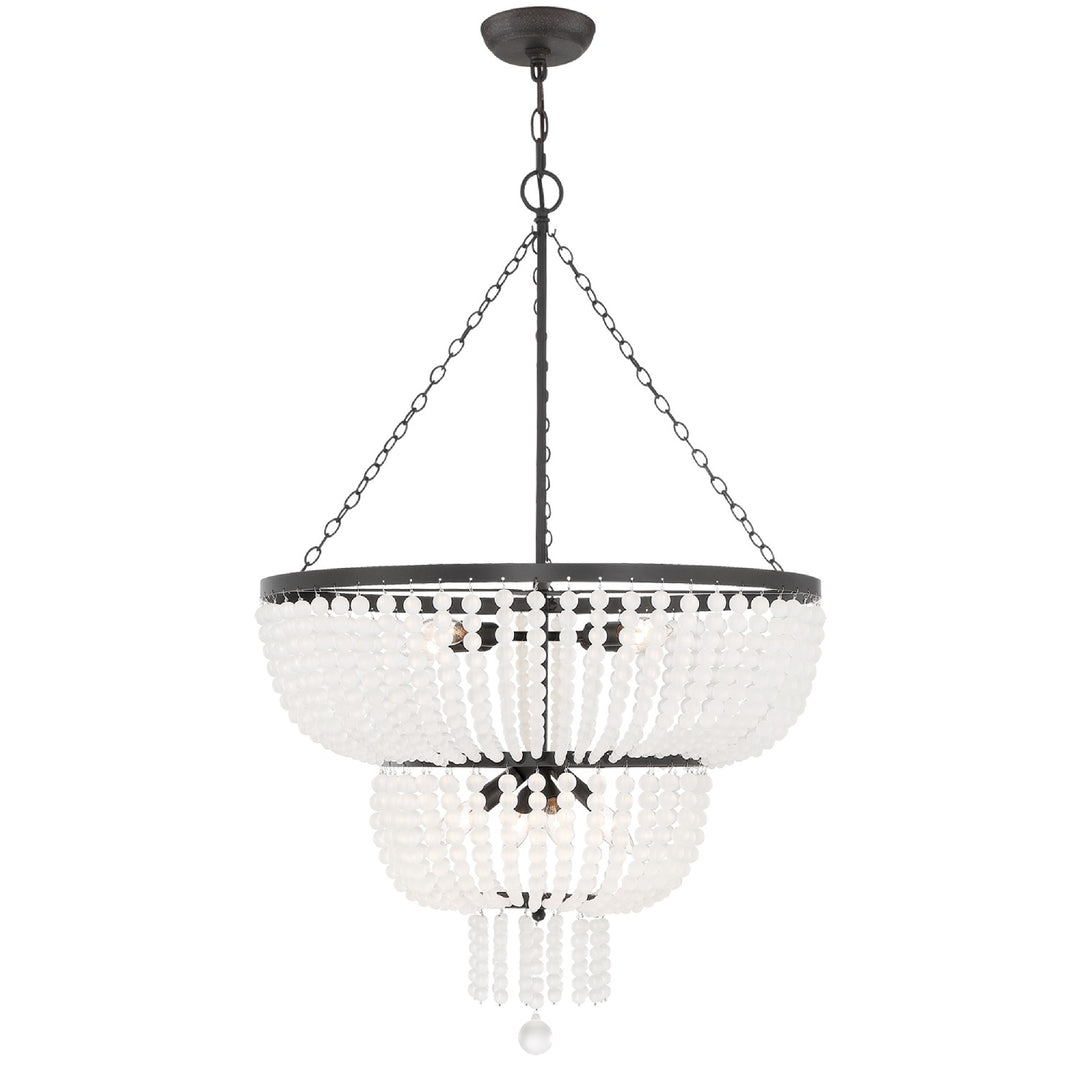 Crystorama - 610-MK - Eight Light Chandelier - Rylee - Matte Black