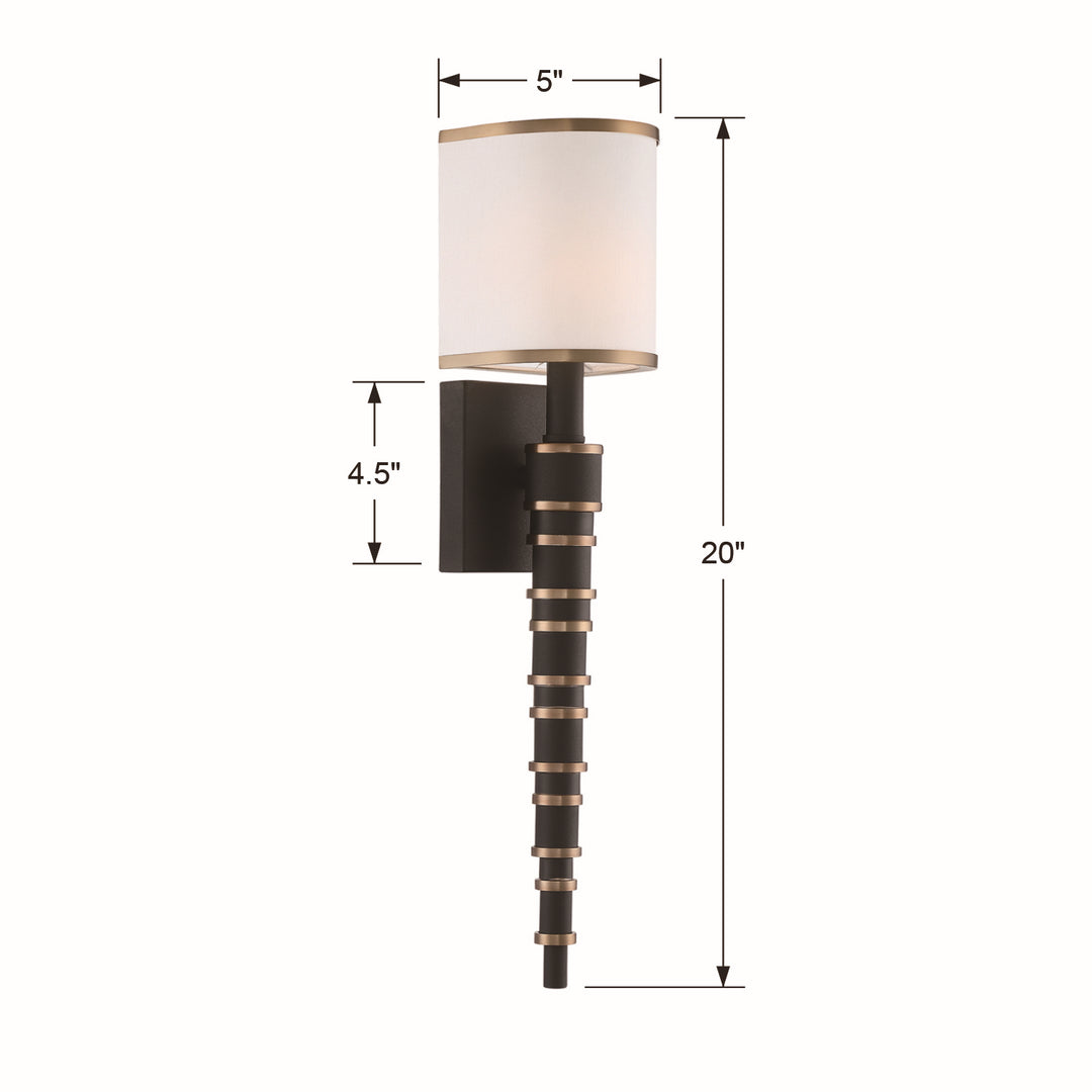 Crystorama - SLO-A3601-VG-BF - One Light Wall Sconce - Sloane - Vibrant Gold + Black Forged