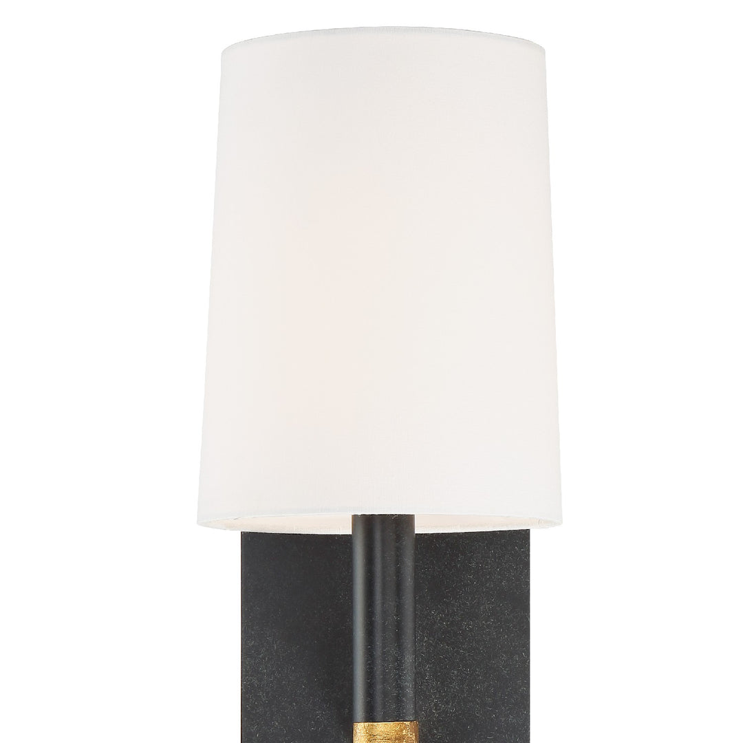 Crystorama - WES-9901-BK-GA - One Light Wall Sconce - Weston - Black + Antique Gold
