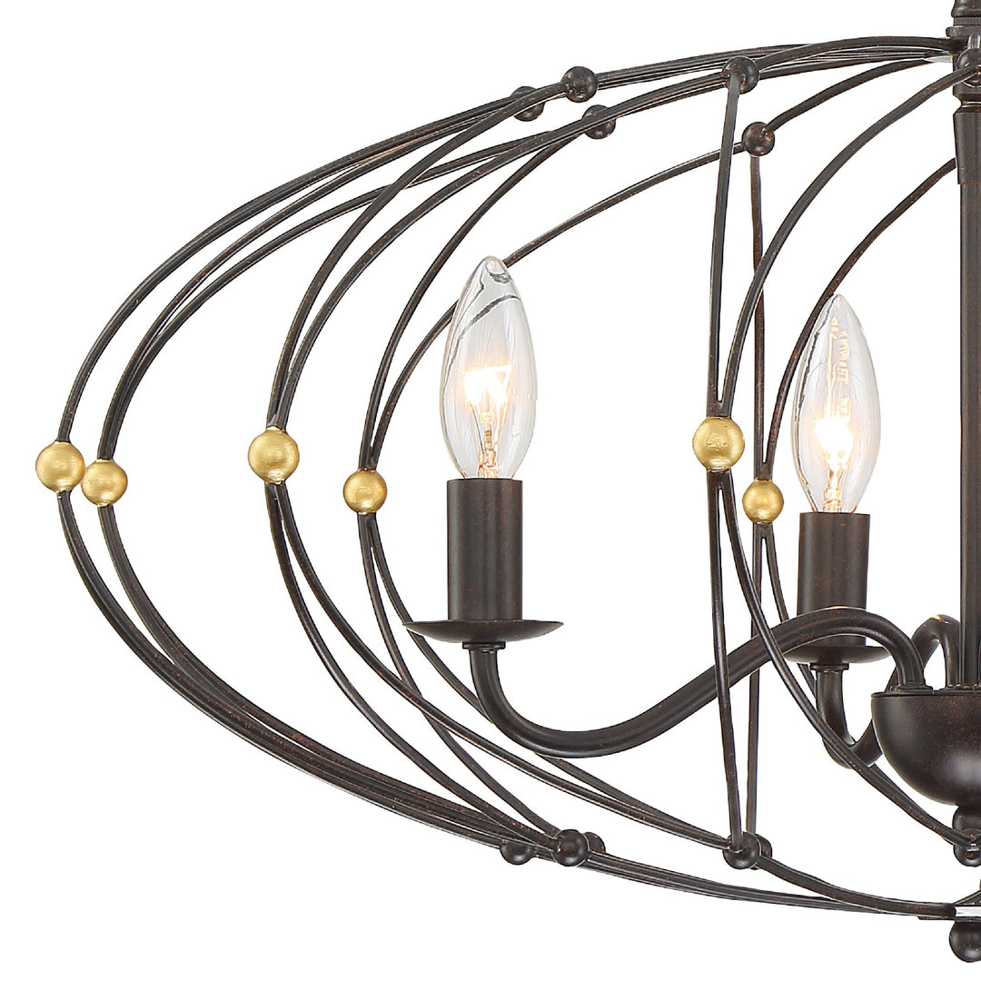 Crystorama - ZUC-A9034-EB-GA - Four Light Chandelier - Zucca - English Bronze + Antique Gold