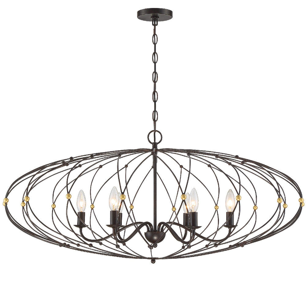 Crystorama - ZUC-A9036-EB-GA - Six Light Chandelier - Zucca - English Bronze + Antique Gold