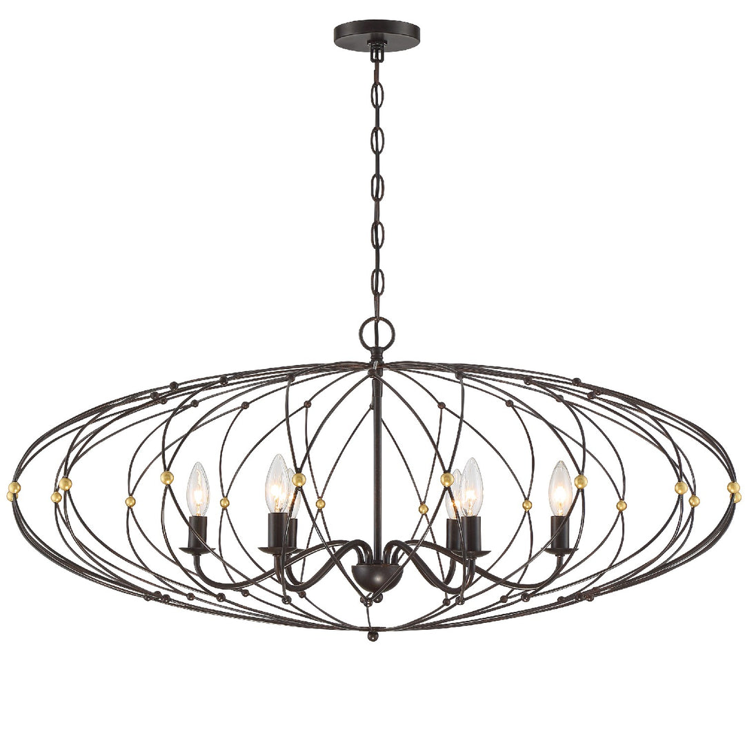 Crystorama - ZUC-A9036-EB-GA - Six Light Chandelier - Zucca - English Bronze + Antique Gold
