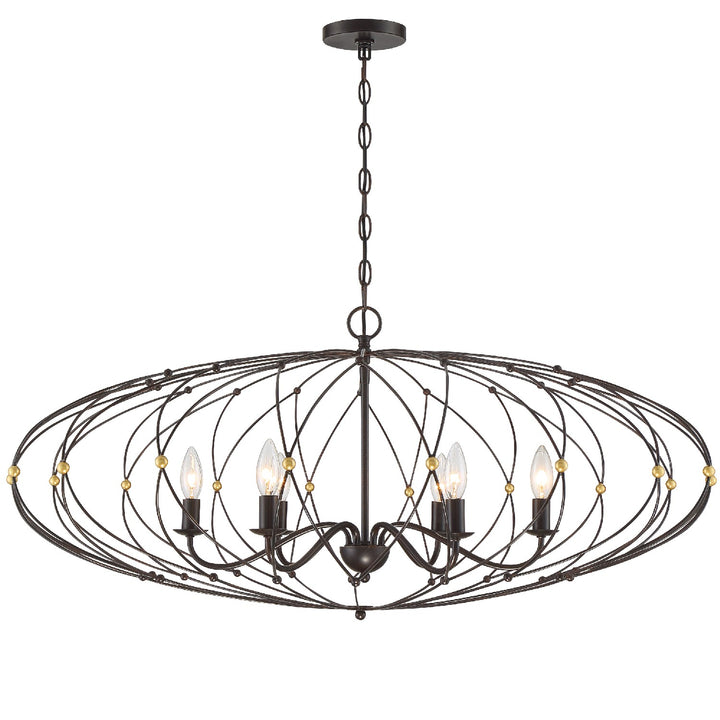 Crystorama - ZUC-A9036-EB-GA - Six Light Chandelier - Zucca - English Bronze + Antique Gold