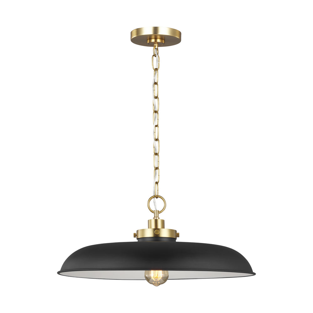 Visual Comfort Studio Canada - CP1231MBKBBS - One Light Pendant - Wellfleet - Midnight Black and Burnished Brass