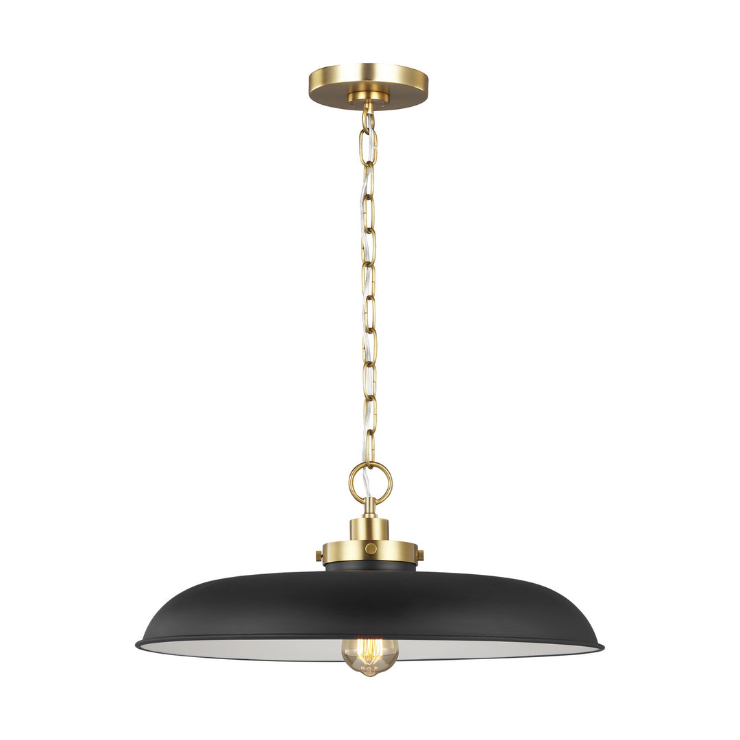 Visual Comfort Studio Canada - CP1231MBKBBS - One Light Pendant - Wellfleet - Midnight Black and Burnished Brass