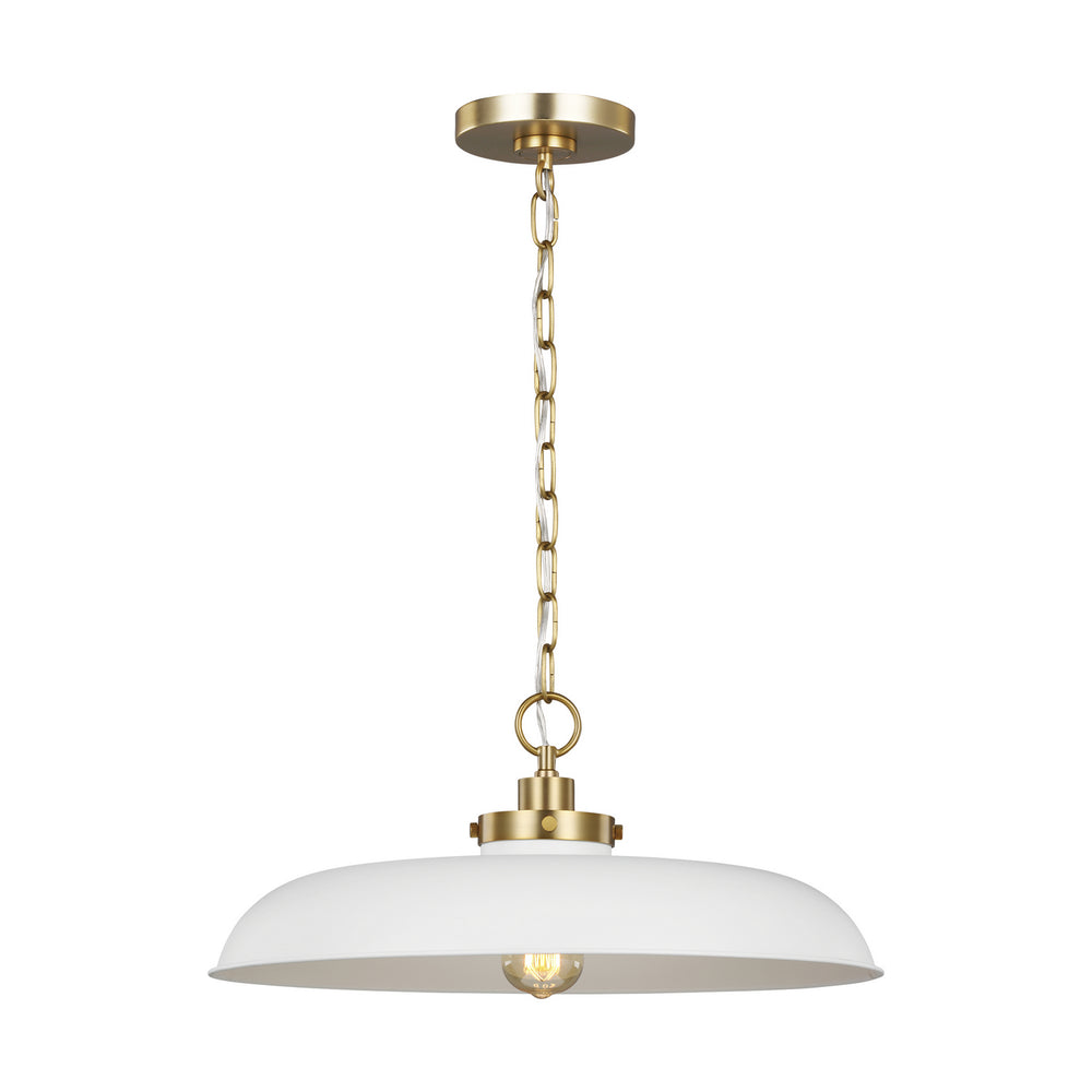 Visual Comfort Studio Canada - CP1231MWTBBS - One Light Pendant - Wellfleet - Matte White and Burnished Brass